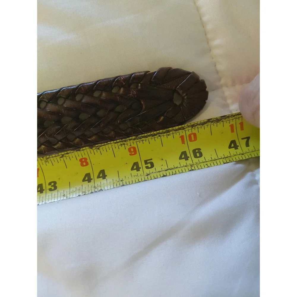 Fossil Brown Mens 42 Braided Leather Brown Adjustable Woven Classic